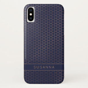 Case-Mate iPhone Case Fille Rose Gold Foil Marine Hexagon Géométrique