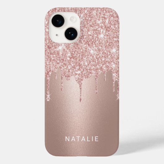 Coques Case-Mate iPhone Fille Rose Gold Parties scintillant Drivers Nom pe (Verso)