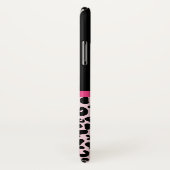 Coques Case-Mate iPhone Fille rose noir Empreinte de léopard mou Bow et no (Dos/Droite)