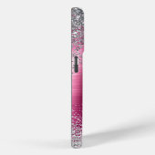 Coques Case-Mate iPhone Fille rose Parties scintillant argent étincelante (Verso / Droite)
