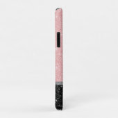 Coques Case-Mate iPhone Fille rose Parties scintillant noire Nom du monogr (Dos/Droite)
