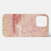 Coques Case-Mate iPhone Fille Rose Parties scintillant or Bijou Foliage No (Verso (horizontal))