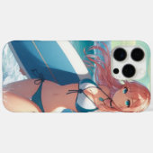 Coques Case-Mate iPhone Fille surfeuse d'anime côtier/nautique/tropical (Verso (horizontal))