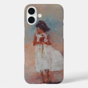 Coques iPhone 16 Plus Fille tenant un rose