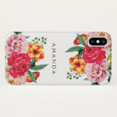 Coques Case-Mate iPhone Fille TRENDY Aquarelle Peony Fleurs ton nom (Dos (Horizontal))