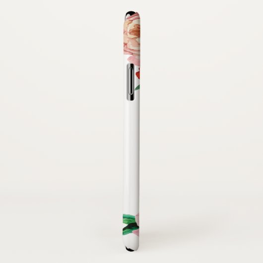 Coques Case-Mate iPhone Fille TRENDY Aquarelle Peony Fleurs ton nom (Dos/Droite)