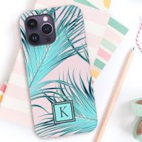 Fille Tropical Island Palm Fronds avec Monogramme