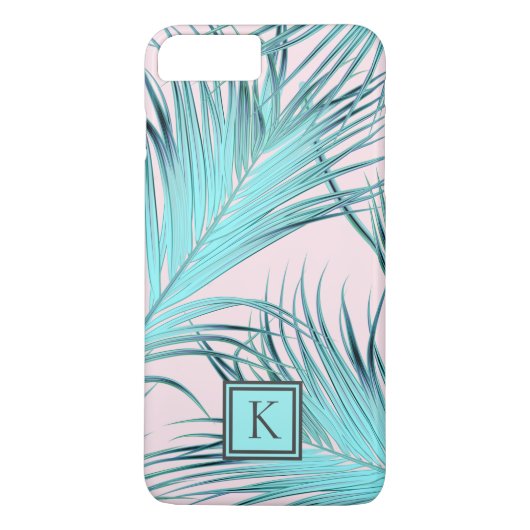 Coques Case-Mate iPhone Fille Tropical Island Palm Fronds avec Monogramme (Dos)