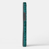 Coques Case-Mate iPhone Fille Turquoise Faux Crocodile Cuir (Verso / Droite)
