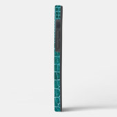 Coques Case-Mate iPhone Fille Turquoise Faux Crocodile Cuir (Verso / Gauche)