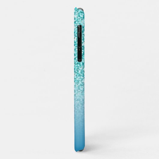Coques Case-Mate iPhone Fille Turquoise Faux Parties scintillant Monogramm (Dos/Gauche)