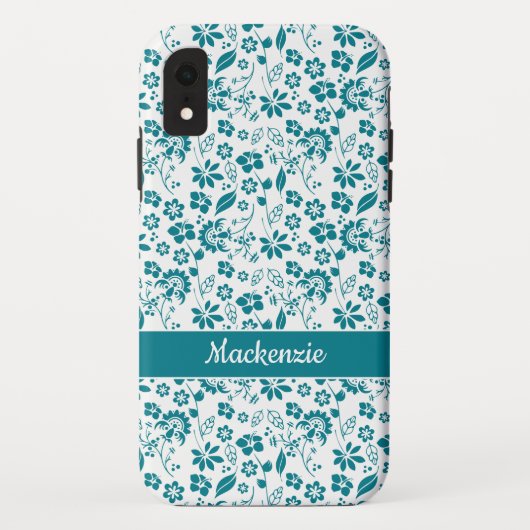 Coques Case-Mate iPhone Fille Turquoise Turquoise Tropical Floral (Dos)