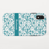 Coques Case-Mate iPhone Fille Turquoise Turquoise Tropical Floral (Dos (Horizontal))