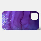Coques Case-Mate iPhone Fille violet avec Parties scintillant argent Monog (Verso (horizontal))