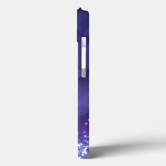 Coques Case-Mate iPhone Fille violet avec Parties scintillant argent Monog (Verso / Gauche)