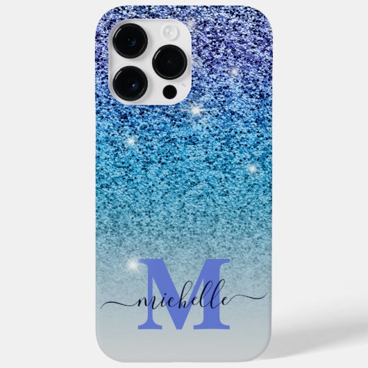 Coques Case-Mate iPhone Fille violet et Parties scintillant bleue Ombre Mo (Verso)