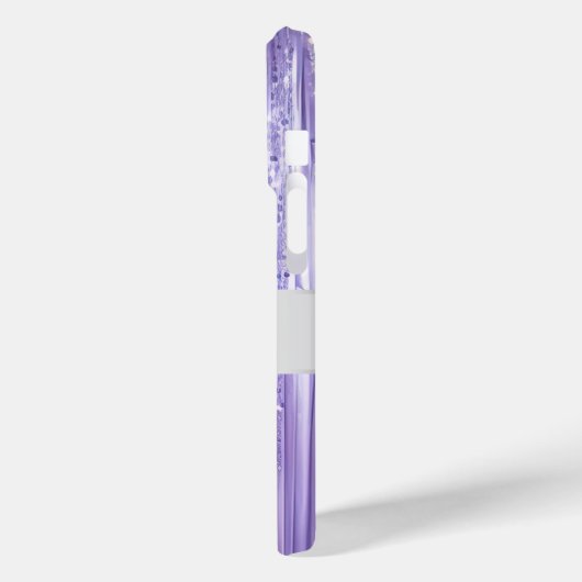 Coques Case-Mate iPhone Fille Violet Glam Glitzy Tinsel Stripes (Verso / Gauche)