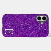 Coques Case-Mate iPhone Fille violet imprimé paillettes stylé et mignon (Verso (horizontal))