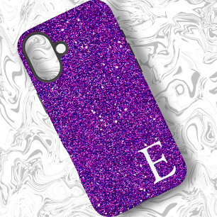Coques iPhone 16 Plus Fille violet imprimé paillettes stylé et mignon