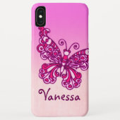 Coques Case-Mate iPhone Filles appelées papillon rose violet graphique (Dos)