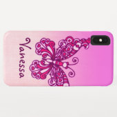 Coques Case-Mate iPhone Filles appelées papillon rose violet graphique (Dos (Horizontal))