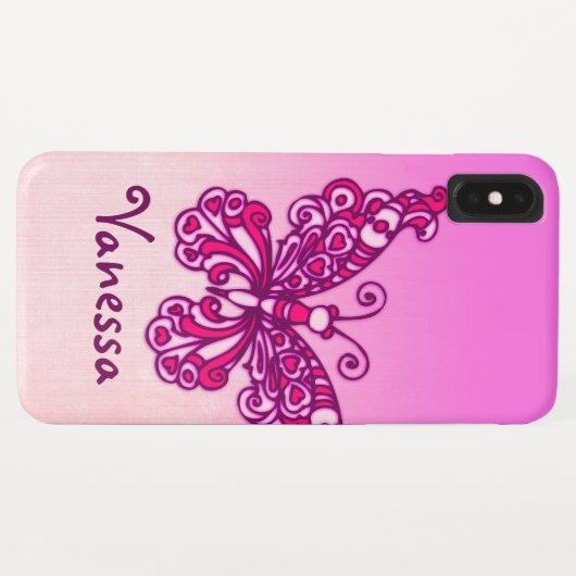 Coques Case-Mate iPhone Filles appelées papillon rose violet graphique (Dos (Horizontal))