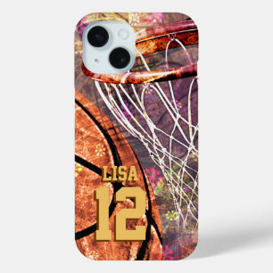 Coque Pour iPhone 15 Filles Basketball girly rose violet