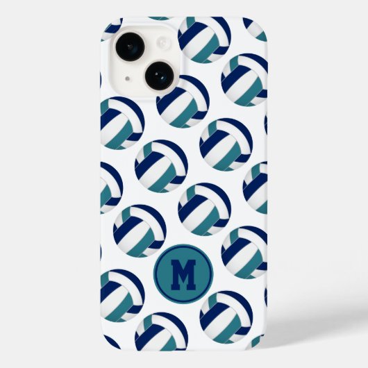 Coques Case-Mate iPhone filles bleu marine turquoise volleyballs motif (Verso)