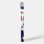 Coques Case-Mate iPhone Filles bleu rouge balle de football motif monogram (Verso / Gauche)