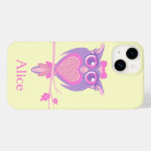 Coques Case-Mate iPhone Filles chouette hibou nom jaune violet (Verso (horizontal))