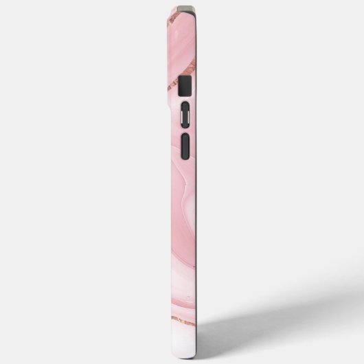 Coques Case-Mate iPhone Filles en marbre rose et or (Verso / Gauche)