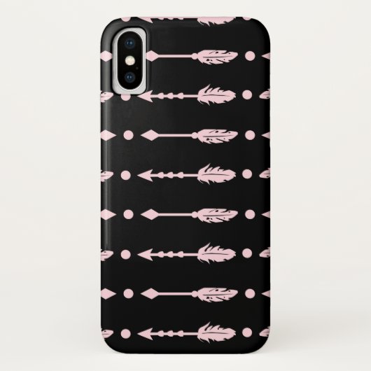 Coques Case-Mate iPhone Filles Flèches Rose & Noir Bohème Chic (Dos)