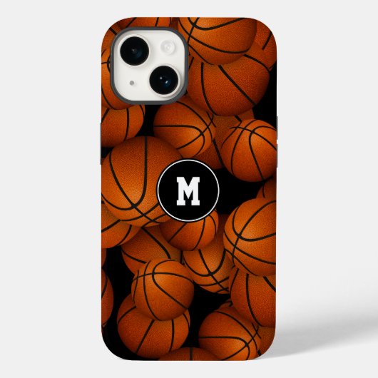 Coques Case-Mate iPhone filles garçons monogrammed basketballs motif (Verso)