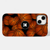Coques Case-Mate iPhone filles garçons monogrammed basketballs motif (Verso (horizontal))