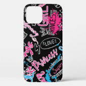 Coques Case-Mate iPhone Filles motif avec slogan calligraphique, coeurs, d (Verso)