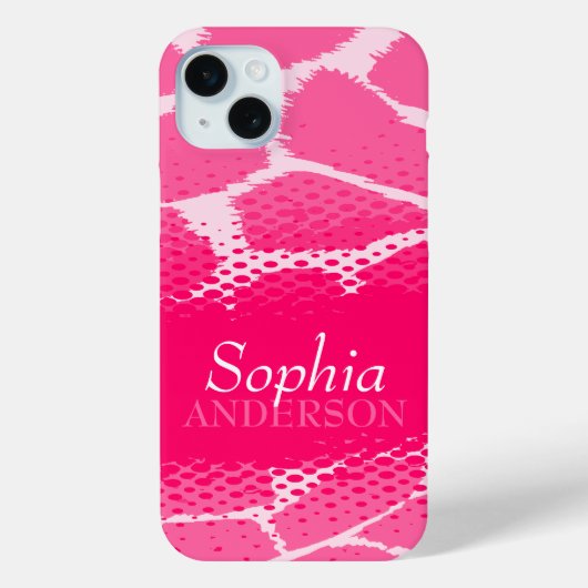 Coques Case-Mate iPhone Filles nommées poster de animal graphique rose (Verso)