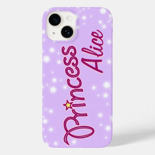 Coques Case-Mate iPhone Filles nommées princesse étoile lilas mauve (Verso)