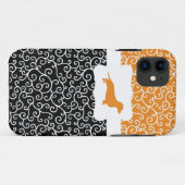 Coques Case-Mate iPhone Fils noirs et oranges avec Dachshund (Dos (Horizontal))