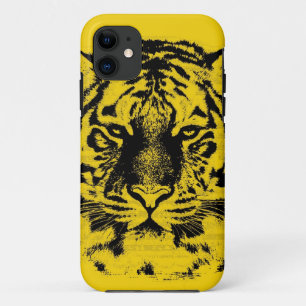 Case-Mate iPhone Case Fin de visage de tigre (noir et jaune)