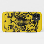 Coques Case-Mate iPhone Fin de visage de tigre (noir et jaune) (Dos (Horizontal))
