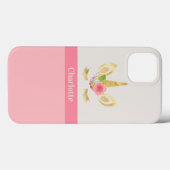 Coques Case-Mate iPhone Finition rose Unicorne Or Personnalisée (Verso (horizontal))