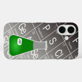 Coques Case-Mate iPhone Fiole Erlenmeyer vert (avec initiales) Chimie (Verso (horizontal))