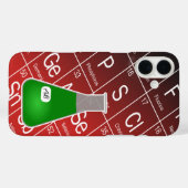 Coques Case-Mate iPhone Fiole Erlenmeyer vert (avec initiales) Chimie (Verso (horizontal))