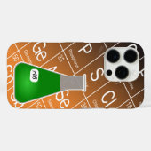Coques Case-Mate iPhone Fiole Erlenmeyer vert (avec initiales) Chimie (Verso (horizontal))