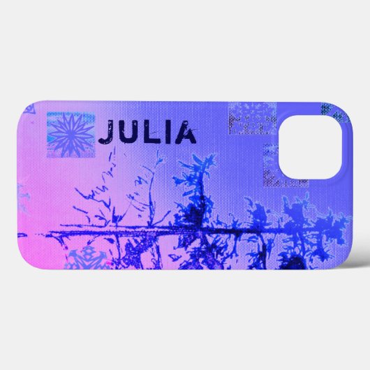 Coques Case-Mate iPhone Fir Tree & Snowflakes & Your Name (Verso (horizontal))