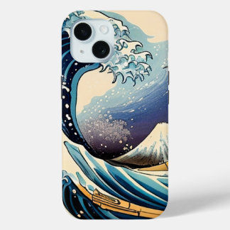 Coque Pour iPhone 15 firehai la grande vague kanagawa l'art des vagues