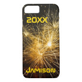 Coques Case-Mate iPhone Fireworks Gold sur Dark Arrière - plan Custom (Dos)