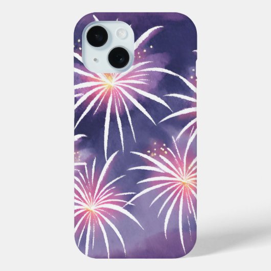 Coques Case-Mate iPhone Fireworks violets | Aquarelle Pastel (Verso)