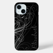 Coques Case-Mate iPhone Fissures Abstraites avec zone pour le nom (Verso)