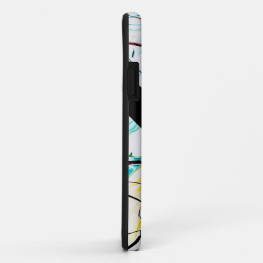 Coques Case-Mate iPhone Fissures Abstraites en bleu jaune vert (Dos/Droite)